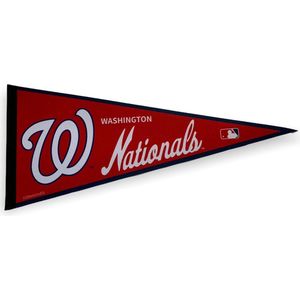 USArticlesEU - Washington Nationals - MLB - Vaantje - Baseball - Honkbal -  Sportvaantje - Pennant - Wimpel - Vlag - Rood/Wit - 31 x 72 cm