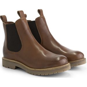 Travelin' Randers Dames - Leren Chelseaboots - Enkellaarzen vrouwen - Cognac leer