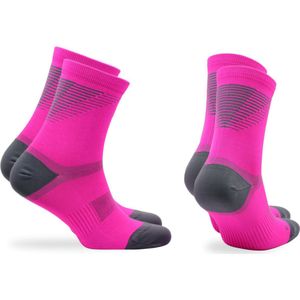 Norfolk Compressie Sokken - Halfhoog Hardloopsokken met Anti Bacterieel Meryl Skinlife - Compressiekousen Hardlopen - Wielersokken - Fietssokken - Sportsokken - Roze - 35-38 - Valencia SC