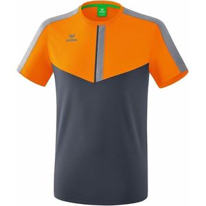 Erima Squad T-Shirt Kind Slate Grijs-Monument Grijs-New Oranje Maat 164