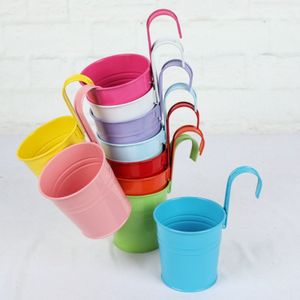 10-pack kleurrijke ijzeren hangpotten voor huisdecoratie, balkon, hangende bloempotten, hangende creatieve groene planten
