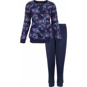 Medaillon Dames Pyjama - 100% Katoen - Blauw - Maat S