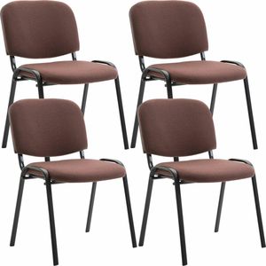 CLP Ken Set van 4 bezoekersstoelen - Stof bruin