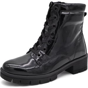 Jana Dames Veterboot - 25263-018 Zwart Lak - Wijdte H - Maat 39