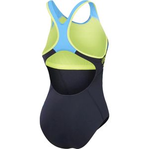 Speedo Womens Placement Laneback True Navy / Curious Blue / Lemon Drizzle