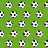 20x groen 3-laags servetten voetbal ballen 33 x 33 cm - Kleur/voetbal ballen thema