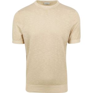 Profuomo - T-Shirt Linnen Ecru - Heren - Maat L - Modern-fit