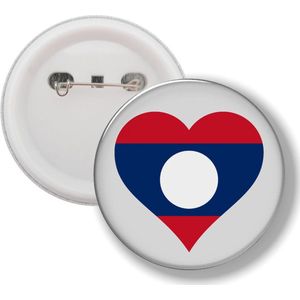 Button Met Speld - Hart Vlag Laos