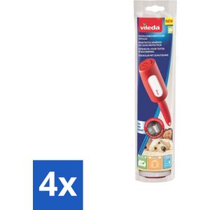 Vileda - Lintroller - Pluisverwijderaar - Inclusief Beschermkap - 30 Vellen - Voordeelverpakking - 4 stuks