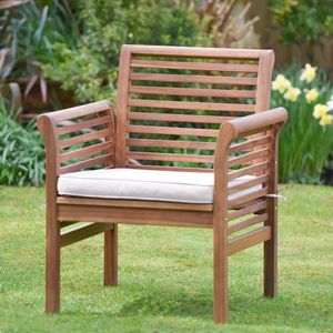 LifeStages® Hardhouten tuinstoel inclusief kussen