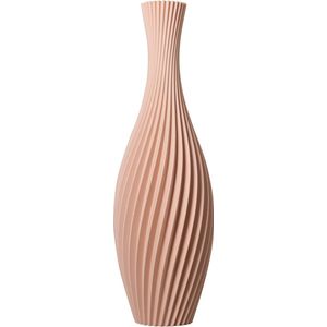 Slimprint Vaas FLORA, Bloesem Roze, D19 x H60 cm, Hoge Vaas met Spiraalvormig Design voor Pampas Pluimen, Gemaakt van Gerecycled Biokunststof van Fruitverpakkingen