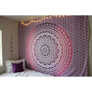 Wandtapijt Indiase Mandala Muurschildering Hippie Muurhangende Boheemse Bedsprei Paars