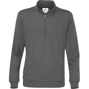 Cottover SWEATER HALF ZIP UNISEX - GOTS GECERTIFICEERD 141012 - Antraciet - S