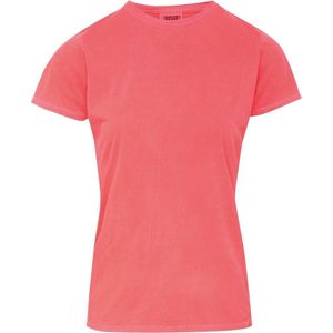Basic ronde hals t-shirt comfort colors oranje voor dames - Dameskleding t-shirt oranje S (36/48)