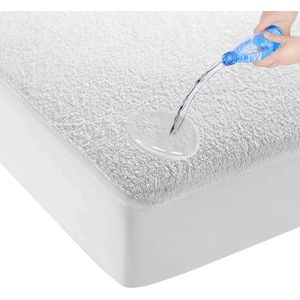 Deze vernieuwde Waterdicht Matrasbeschermer-Hoeslakenbadstof-Antibacteriëel-Rondom Elastiek is de ideale oplossing voor het beschermen van de matras tegen vloeistoffen-Wit - Baby-Ledikant-70x140-cm