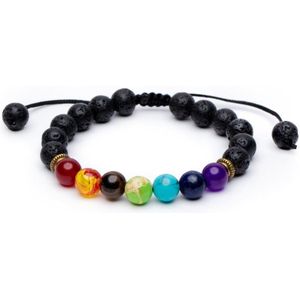 Badu Chakra Armband - Lavasteen Verstelbaar - Volharding