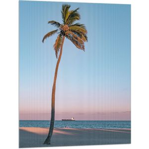 WallClassics - Vlag - Eenzame Palmboom - 75x100 cm Foto op Polyester Vlag