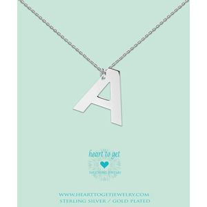 Heart to Get - Grote Letter A - Ketting - Zilver