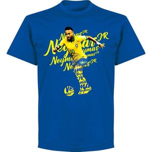 Neymar Brazilië Script T-Shirt - Blauw - Kinderen - 152