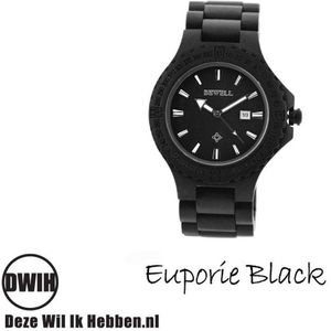 Bewell - Houten horloge Euporie Black