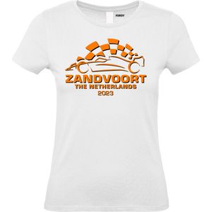 Dames T-shirt Auto GP Zandvoort 2023 | Formule 1 fan | Max Verstappen / Red Bull racing supporter | Wit dames | maat XXL