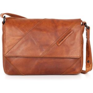 Leren Crossbodytas met klep - Layla - Brandy Cognac
