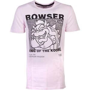 Nintendo Super Mario Heren Tshirt -S- Festival Bowser Roze