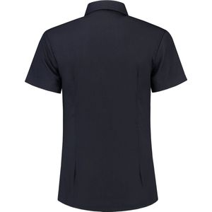 L&S Shirt poplin mix met korte mouwen voor dames dark navy - XL