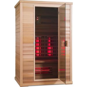 Novum Health Company 3 - Tweepersoons infrarood sauna - met DUO stralers. Geschikt voor aromatherapie, voor een goede gezondheid, Plug&play en eenvoudig op te bouwen