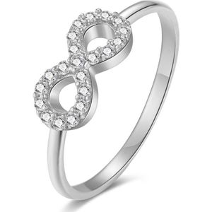 Twice As Nice Ring in zilver, infinity met zirkonia 58