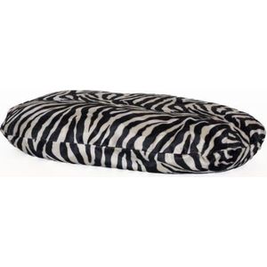 Losse hoes hondenkussen ovaal bonfire zebra zwart/wit kussen maat 102x67 cm