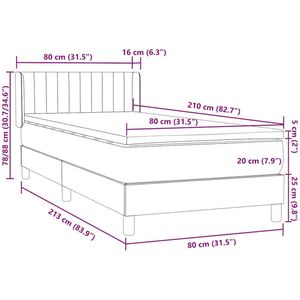 vidaXL - Boxspring - met - matras - fluweel - roze - 80x210 - cm