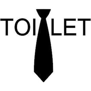 Sticker voor heren toilet met stropdas zwart | Rosami