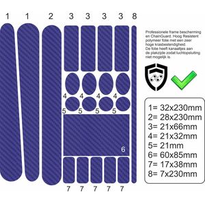 Fiets beschermende Blauwe stickers Carbon Anti kras Fiets frame achtervork protector Chain Guard - Beschermende film - Hoge resistentie