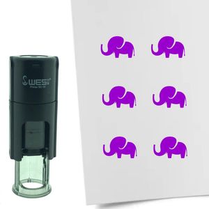 CombiCraft Stempel Olifant 10mm rond - paarse inkt