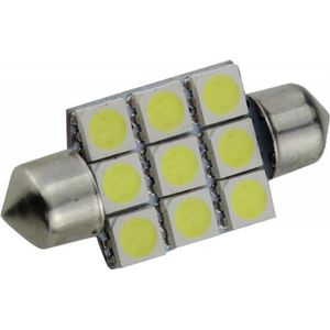 Auto C5W LEDlamp | LED festoon 41mm | 9-SMD xenon wit 6500K | 12 Volt