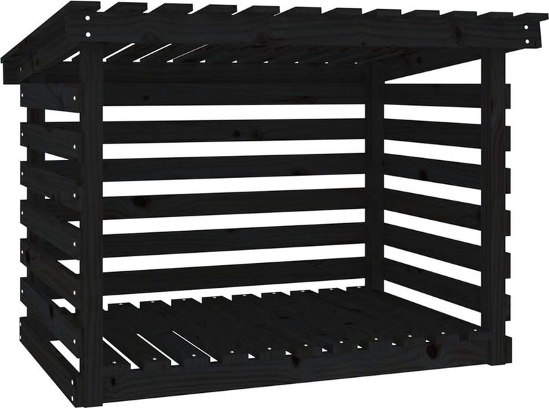 vidaXL - Haardhoutrek - 108x73x79 - cm - massief - grenenhout - zwart