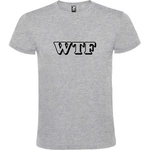 Grijs T shirt met print van "" WTF letters "" print Zwart size S