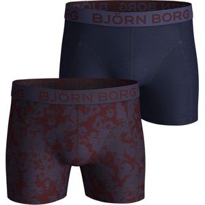 Björn Borg Boxershort 2Wayflower - Onderbroeken - Boxer - Heren - 2 Stuks - Maat S - Blauw & Rood