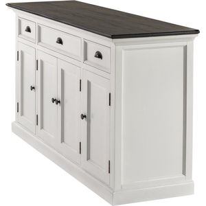 HalifaxContrast dressoir 4 deuren, 2 kleine og 1 groot lade wit, zwart.