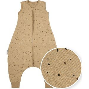 Meyco Baby Rib Mini Spot baby winter slaapoverall jumper - toffee melange - 80cm