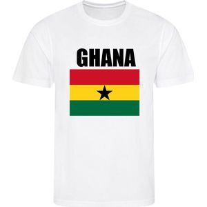 WK - Ghana - T-shirt Wit - Voetbalshirt - Maat: L - Wereldkampioenschap voetbal 2022