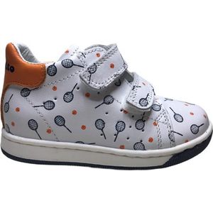 Falcotto velcro tennis print lederen sneakers adam wit mt 23