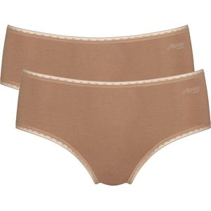 Sloggi dames Basic Midi GO organische slip 2-pack  - Skin  - XS  - Beige