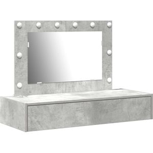 vidaXL - Wandkaptafel - met - LED-Lampen - in - Betongrijs