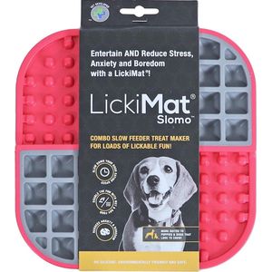 LickiMat Slomo - Hondenbak - Likmat / Anti-schrok / Slowfeeder voor Hond - Roze - 20 cm