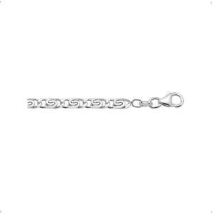 YO&NO - Armband - Zilver - Grieks - 4.0mm - 18cm - Sieraden vrouw - Heren - Gerhodineerd - Zilver 925