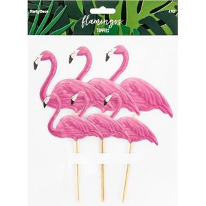 Partydeco - Flamingo toppers 6 stuks