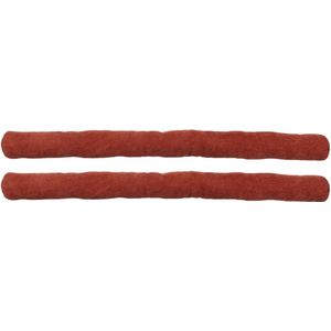 Luance Tochtstopper - 2x - rood - fluweel stof - 80 cm - tochtrollen - polyester