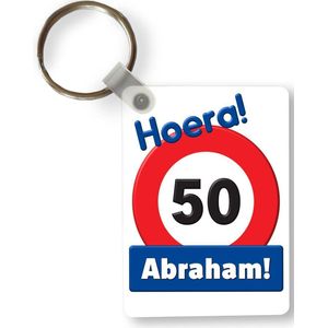 Sleutelhanger - Abraham - Verjaardag - 50 Jaar versiering - Uitdeelcadeautjes - Plastic